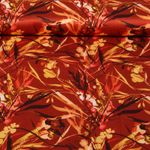 Satin de viscose - Impression digitale Feuilles Cuivré