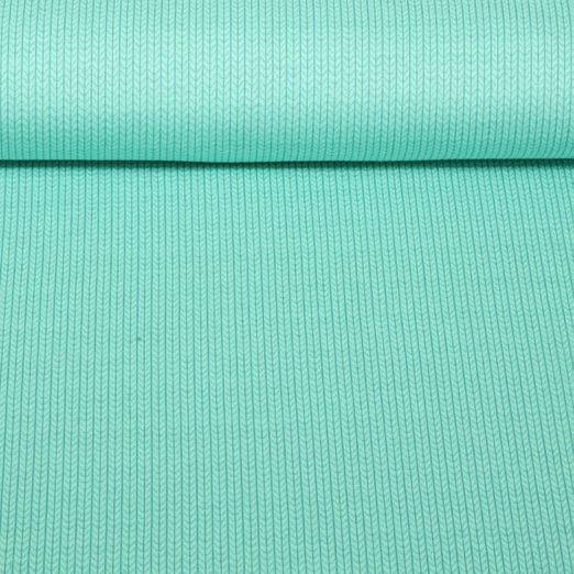 Bio Jersey - Albstoffe Jacquard Knit Knit Türkis