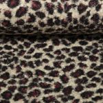 Tissu manteau - Bouclette Léopard Beige Myrtille
