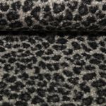 Tissu manteau - Bouclette Léopard Gris Noir