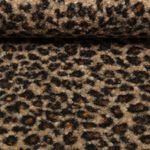 Tissu manteau - Bouclette Léopard Marron Noir