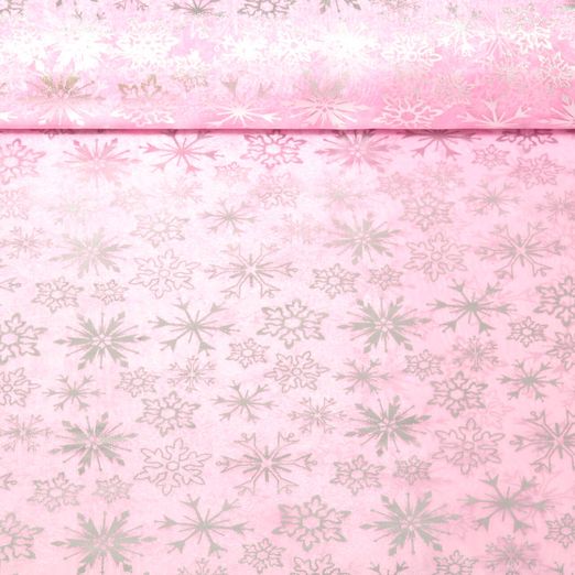 Tüll - Eiskristalle Rosa Silber