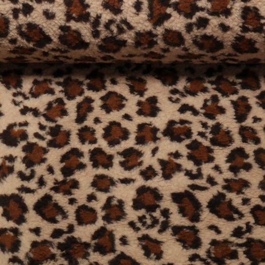 Teddyfleece - Leopard Braun 