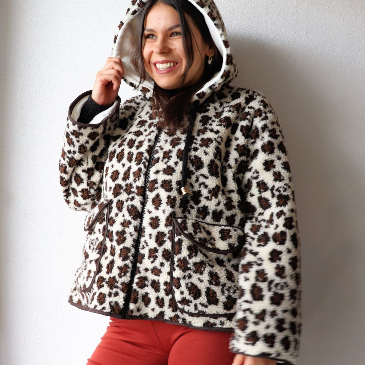 Polaire teddy - Léopard Blanc cassé-2 Polaire teddy - Léopard Blanc cassé-2