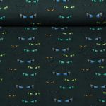 Jersey - Impression digitale Yeux de chats Vert foncé