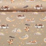 Jersey - Digitaldruck Träume Tiere Taupe