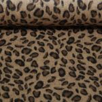 Tissu manteau - Gratté Léopard Marron Caramel