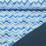 Softshell - Impression digitale Zigzag Blanc Bleu
