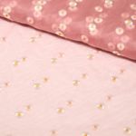 Softtüll - Blümchen Bestickt Altrosa