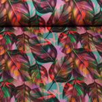 Sweat d'été - French Terry Imp. digi. Feuilles Violet