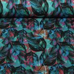 Sweat d'été - French Terry Imp. digi. Feuilles Vert