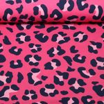 Sweat d'été - French Terry Imp. digi. Léopard Rose vif