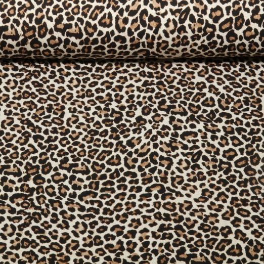 Sweat d'été - French Terry Imp. digi. Léopard Beige