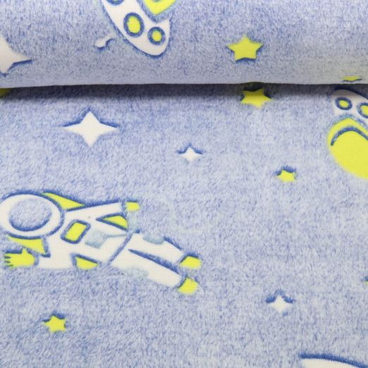 Wellness Fleece - Glow in the Dark Weltraum Blau