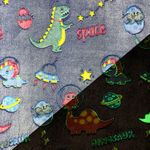 Wellness Fleece - Glow in the Dark Space Dinos Blau-1