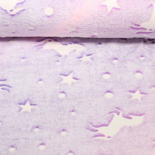 Wellness Fleece - Glow in the Dark Pferde Lila