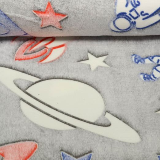 Wellness Fleece - Glow in the Dark Saturn Grau