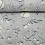 Wellness Fleece - Glow in the Dark Weltall Blau