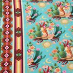 Satin de coton bio - Hamburger Liebe Western Fairy Tales Cowgirls Turquoise-1