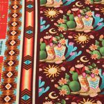 Bio Baumwoll-Satin - Hamburger Liebe Western Fairy Tales Cowgirls Bordeaux-1