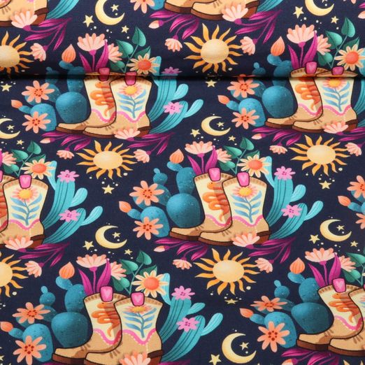 Toile canevas bio - Hamburger Liebe Western Fairy Tales Cowgirls Bleu
