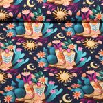 Organic Canvas - Hamburger Liebe Western Fairy Tales Cowgirls Sininen