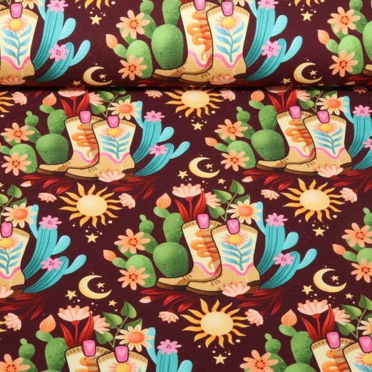 Toile canevas bio - Hamburger Liebe Western Fairy Tales Cowgirls Bordeaux