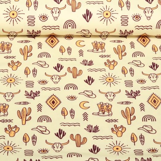 Jersey bio - Hamburger Liebe Western Fairy Tales Yeehaw Ecru