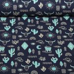 Økologisk Jersey - Hamburger Liebe Western Fairy Tales Yeehaw Blue