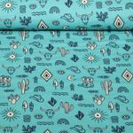 Ekologisk muslin Slät - Hamburger Liebe Western Fairy Tales Yeehaw Turkos