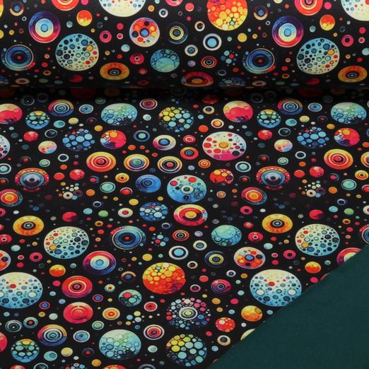Softshell - Digitaldruck Bunte Planeten Schwarz