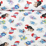 Jersey - Digitaldruck Schlümpfe Weiß