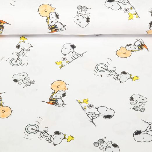 Jersey - Digitaldruck Charlie Brown, Snoopy und Co. Weiß
