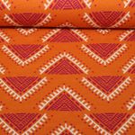 Økologisk Jacquard Jersey - Hamburger Liebe Western Fairy Tales Camp Site Orange