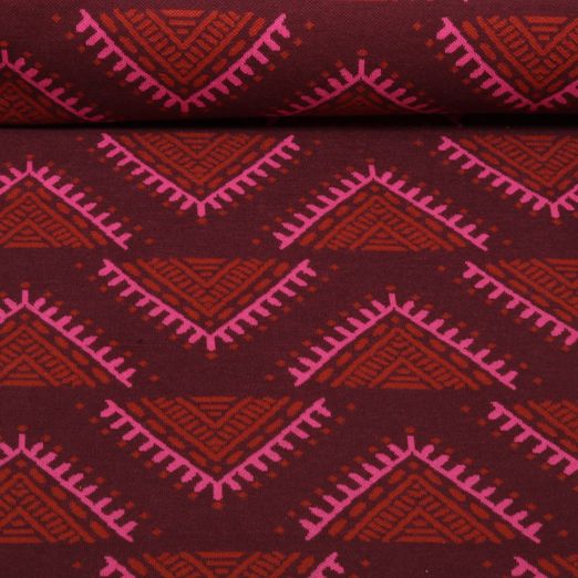 Bio Jacquard Jersey - Hamburger Liebe Western Fairy Tales Camp Site Bordeaux
