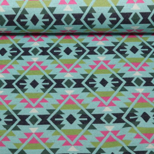 Bio Jacquard Jersey - Hamburger Liebe Western Fairy Tales Plaid Türkis