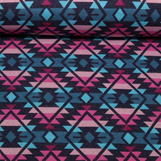 Bio Jacquard Jersey - Hamburger Liebe Western Fairy Tales Plaid Blau