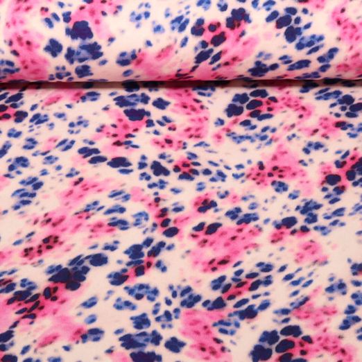 Sommersweat - French Terry Digitaldruck Leo Abstrakt Rosa