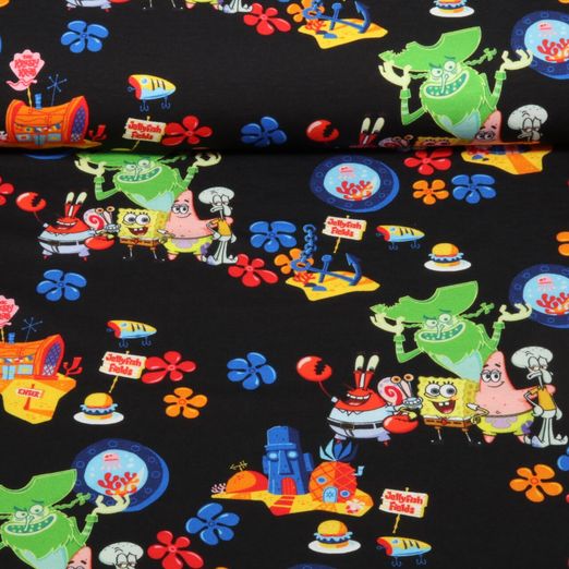 Jersey - Digitaldruck Spongebob Schwarz