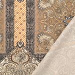 Popelina wiskozowa - cyfrowy nadruk patchwork brązowy