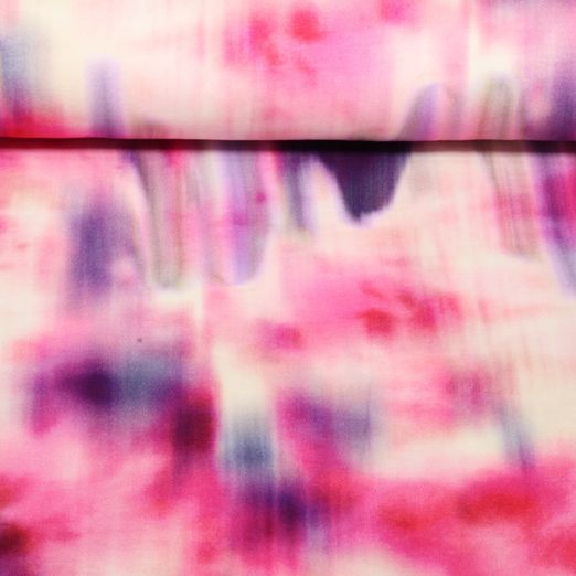 Sommersweat - French Terry Digitaldruck Batik Abstrakt Pink