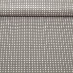 Baumwoll-Cretonne - Retro Punkte Grau