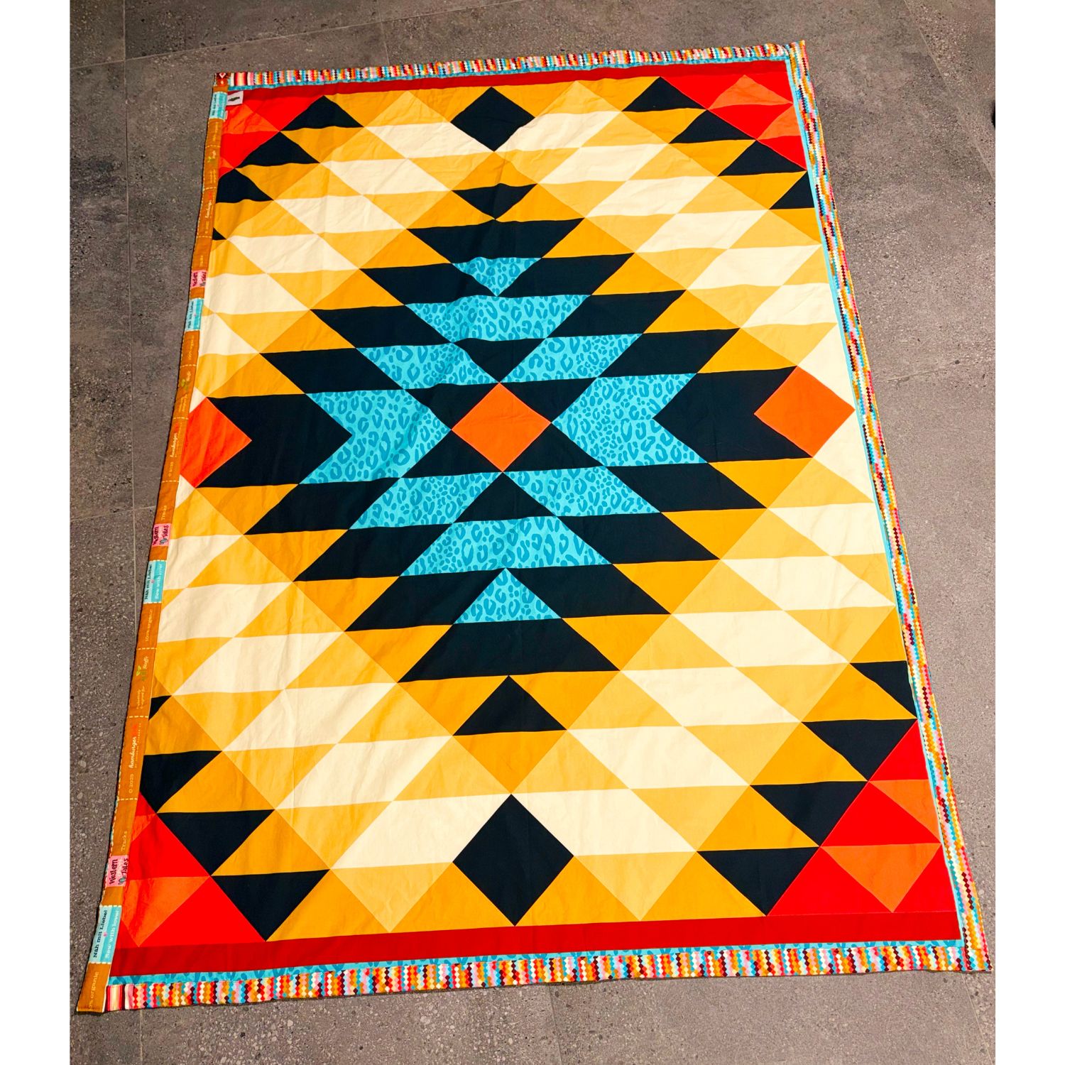 Panneau Popeline de coton bio - Hamburger Liebe Western Cheater Quilt Jaune-2 Panneau Popeline de coton bio - Hamburger Liebe Western Cheater Quilt Jaune-2