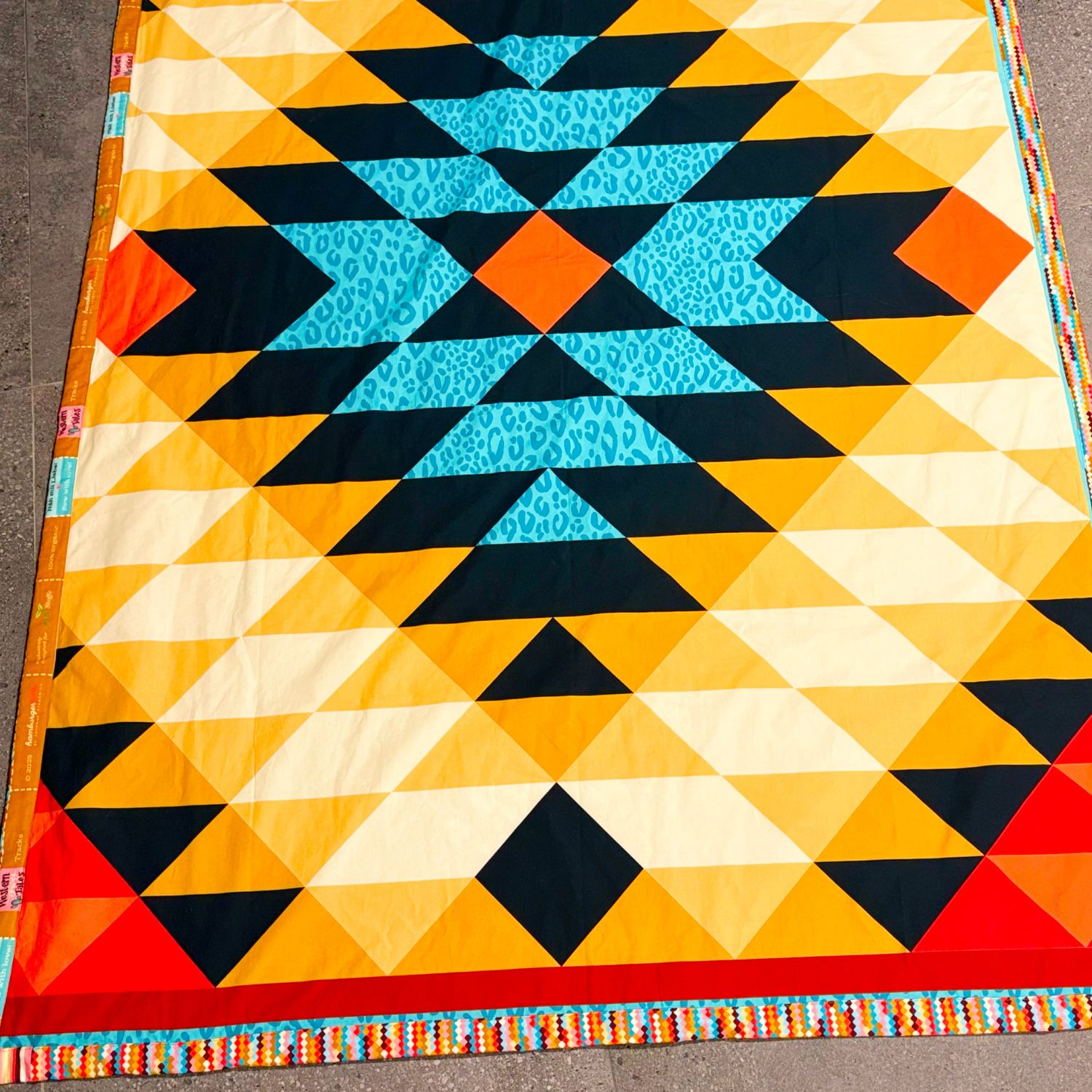 Panneau Popeline de coton bio - Hamburger Liebe Western Cheater Quilt Jaune-0 Panneau Popeline de coton bio - Hamburger Liebe Western Cheater Quilt Jaune-0
