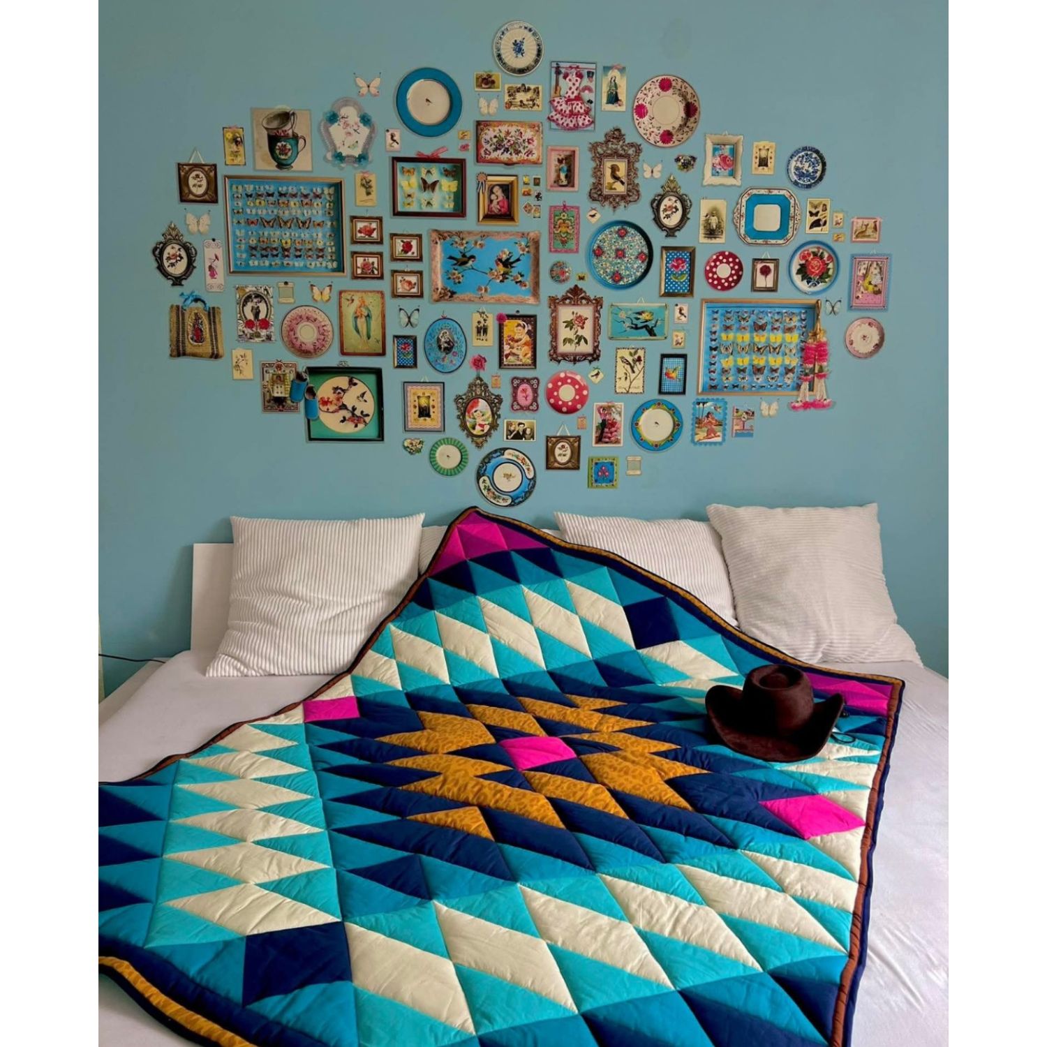Panneau Popeline de coton bio - Hamburger Liebe Western Cheater Quilt Bleu-1 Panneau Popeline de coton bio - Hamburger Liebe Western Cheater Quilt Bleu-1