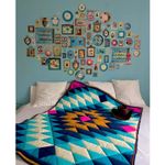 Panneau Popeline de coton bio - Hamburger Liebe Western Cheater Quilt Bleu-1