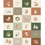 Canvas Panel - Haus Adventskalender Leinenlook Beige-2