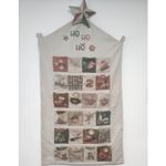 Canvas Panel - Haus Adventskalender Leinenlook Beige-0