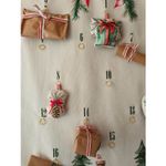 Canvas Panel - Nostalgie Adventskalender Leinenlook Grau-2
