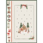 Canvas Panel - Nostalgie Adventskalender Leinenlook Grau-3